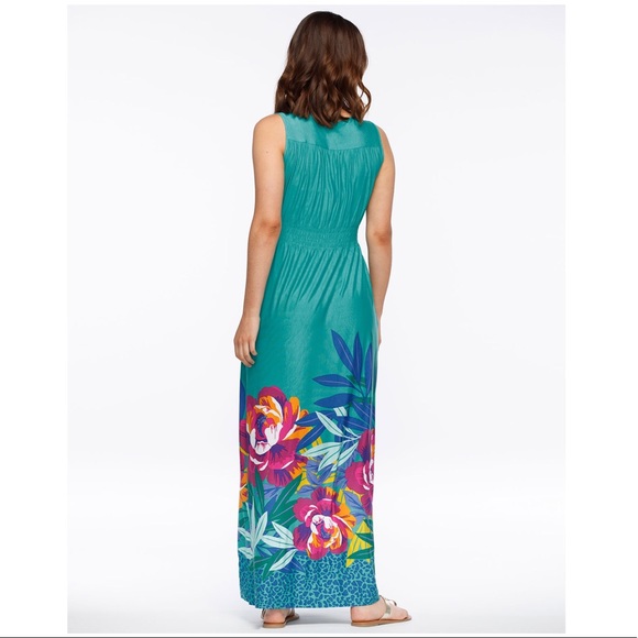 Tropical Braided-Waist Sleeveless Maxi Dress - Picture 2 of 15